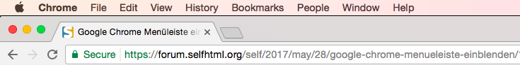 Screenshot Chrome auf macOS