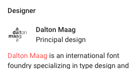 Screenshot vom Designer-Teil der Detail-Seite aus der Ubuntu-Schrift von Google Fonts