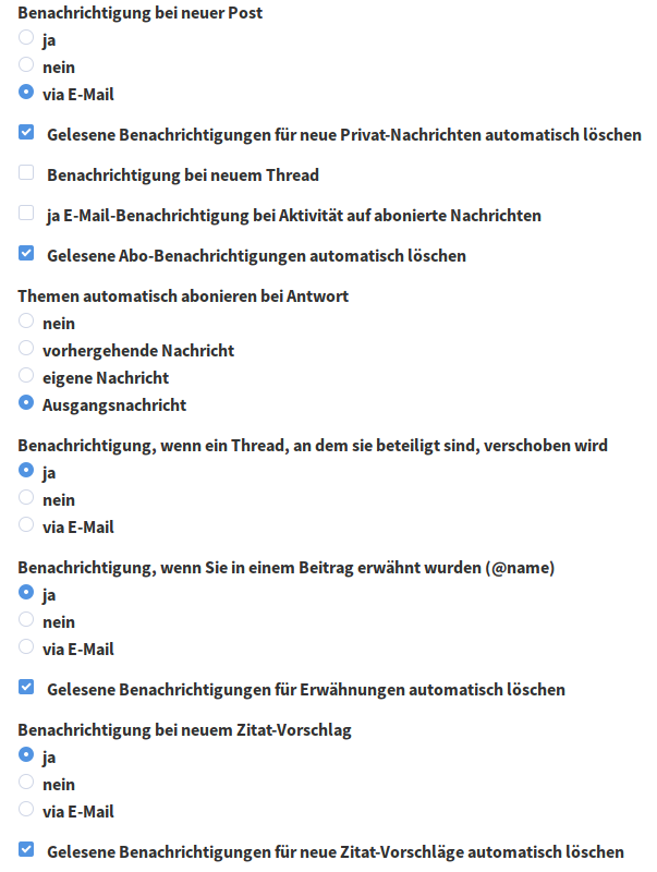 Screenshot: gelesene Benachrichtigungen automatisch löschen