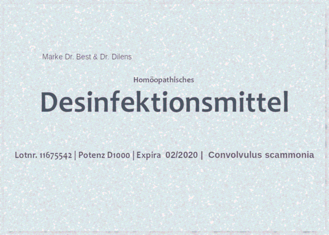 Durchfallendes Desinfektionsmittel von Dr. Best und Dr. Dilens