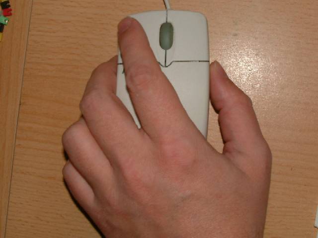 Microsoft Intellimouse mit der linken Hand