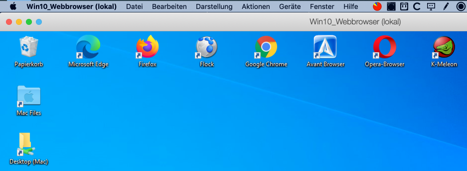 Meine Webbrowser in Win 10 zum Testen Meine Webbrowser in Win 10 zum Testen