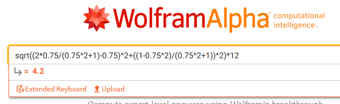 Ergebnis 4.2 von WolframAlpha