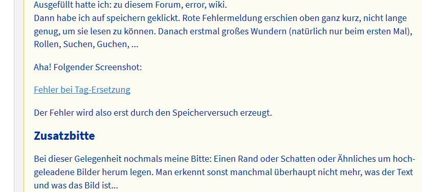 Screenshot vom Posting