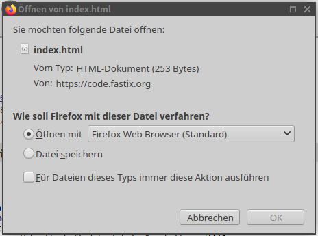 Download-Dialog des Frirefox Download-Dialog des Firefox