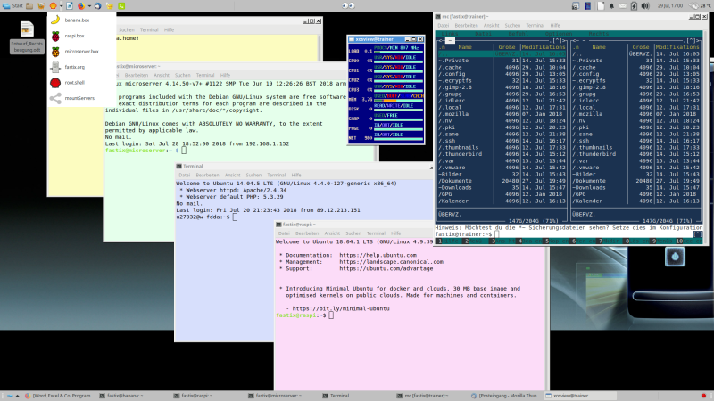 Schön bunt: Ein Linux-Desktop mit XFCE4
